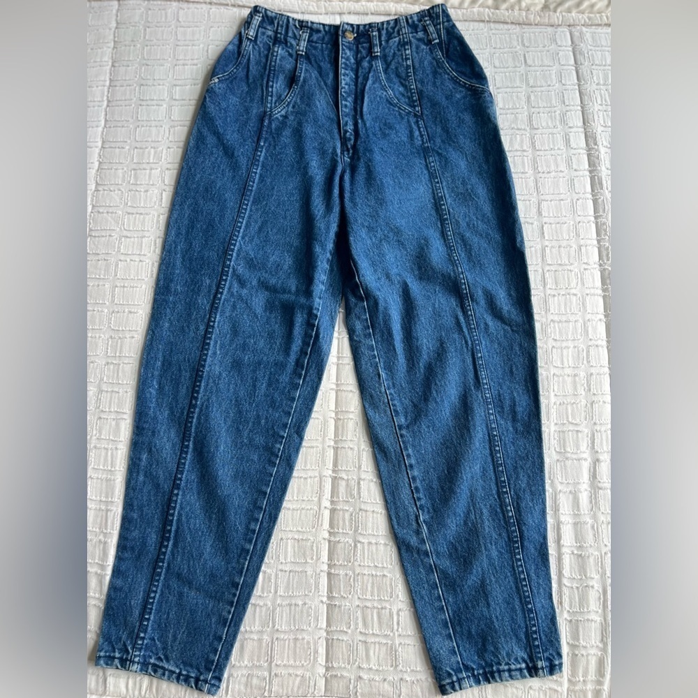 Vintage ROSE Denim High Rise Pleated Jeans Size 27 | 90s Y2K Blue